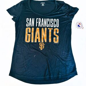 NEW SF Giants MLB Baseball Short Sleeve Black Scoop Neck Shirt Women's Medium